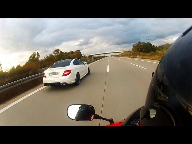 CBR 600 RR vs R6 vs C 63 AMG Coupe TOP SPEED [1080p - GoPro Hero]