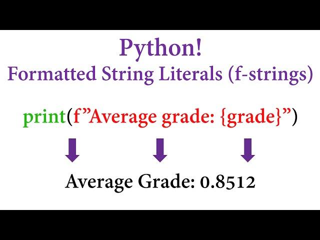 Python! Formatted String Literals (f-strings)