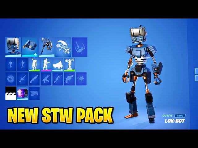 *LEAKED* Fortnite STW Lok-Bot Pack Showcase! (Lok-Bot Skin Pack)