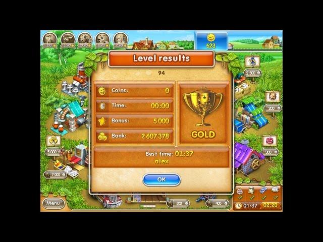 Farm Frenzy 3 only GOLD (level 94) playthrough Веселая ферма 3 (уровень 94) Золото