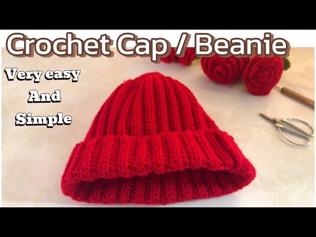 Easy Crochet Beanie for Absolute Beginners .