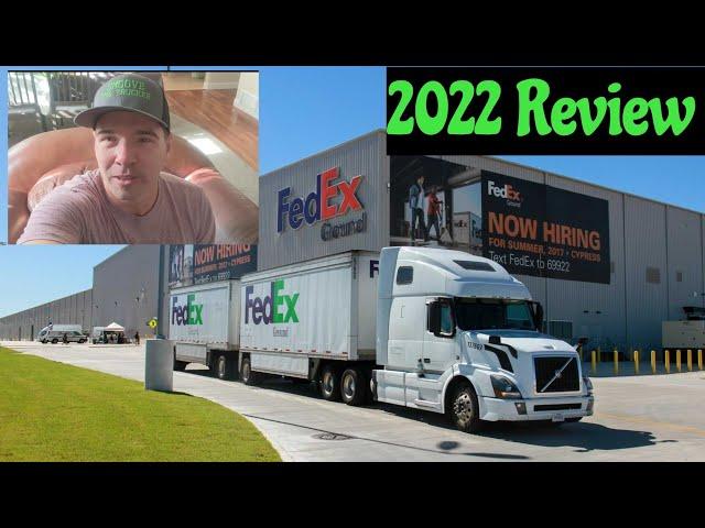 2022 Review: FedEx ground line haul team semi truck driving