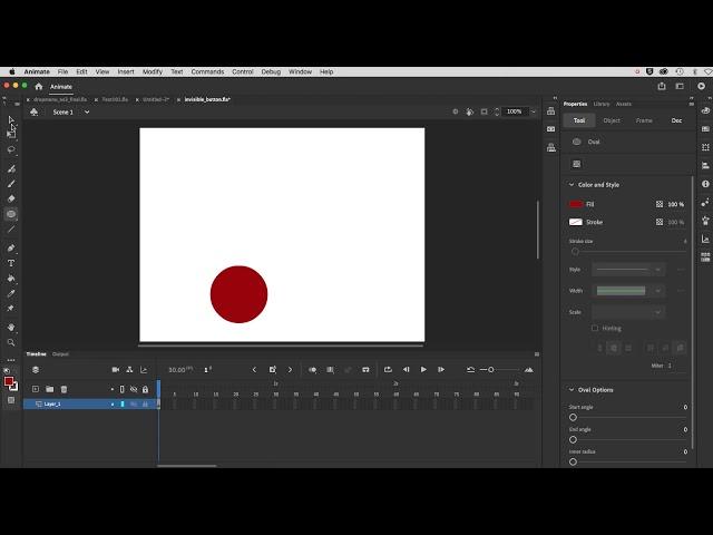 Invisible button in Adobe Animate