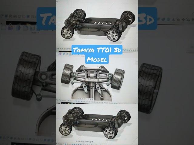 3D model of a Tamiya TT01, Modelled in Fusion 360 #shorts