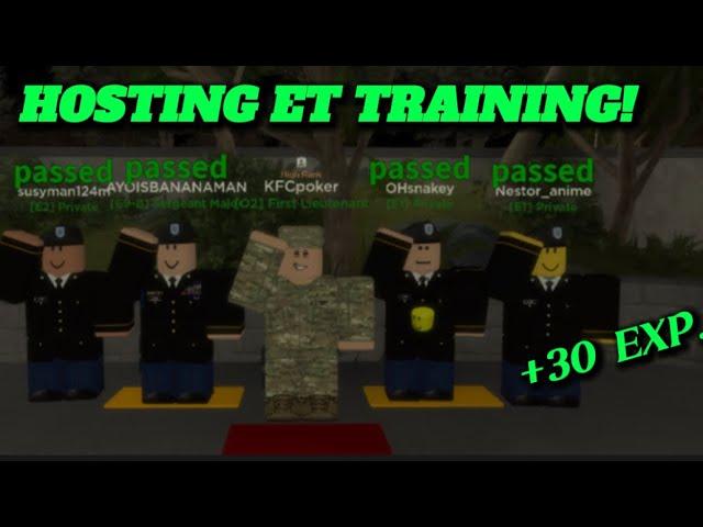 Hosting ET training in roblox first time.