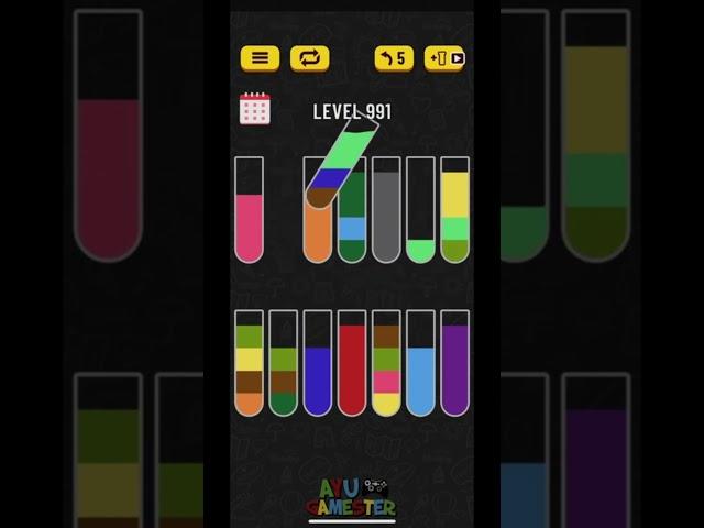 Water Sort puzzle level 991 | AYU Gamester #shorts