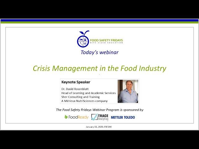 Crisis management in the food industry: prevention, mitigation, and investigation