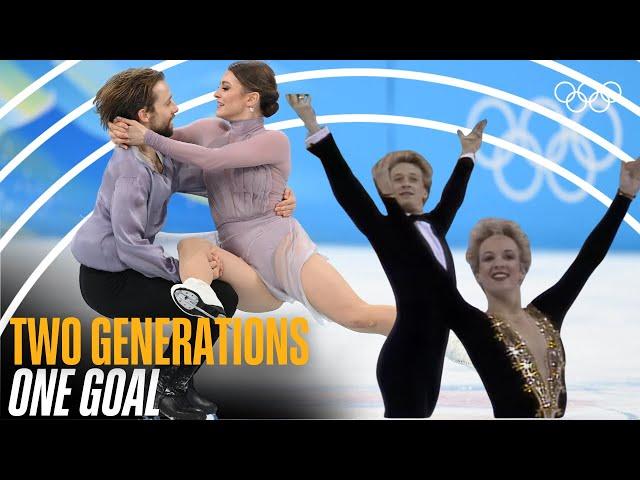 Olympian Jean-Luc Baker watches his mum Sharon Jones skating in Calgary 1988 Olympics