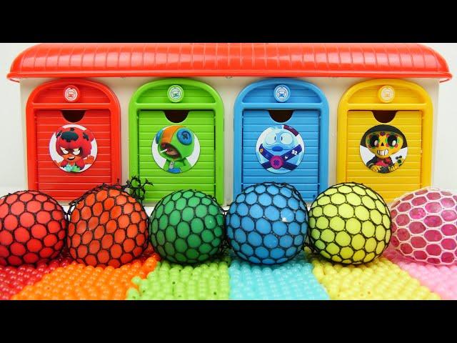 Satisfying Video | How I Made 4 Color ASMR Garage 6 Rainbow Path With Beads FROM Stress Balls ASMR