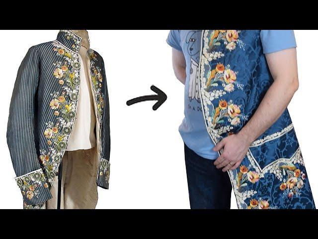 How to make an Embroidered Court Suit - Part one - Starting embroidery on Count Fersen's Frock Coat