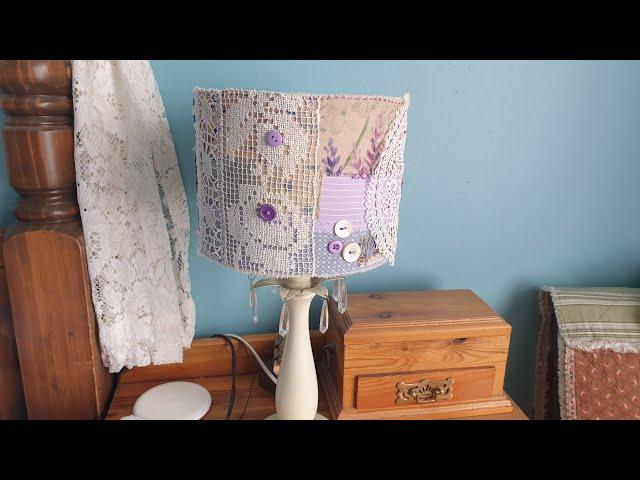 Creating a slow stitched lampshade...