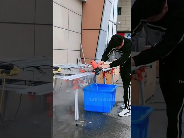 F9601 dual marble cutter one stop cutting with 45 degree chamfer