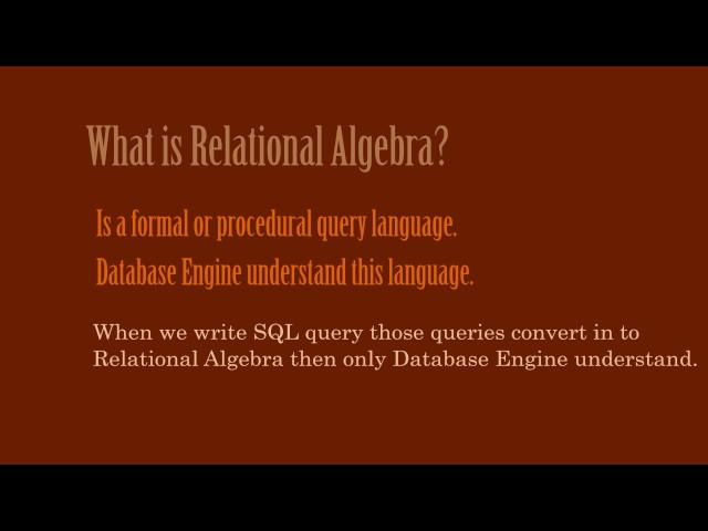 relational algebra intro video