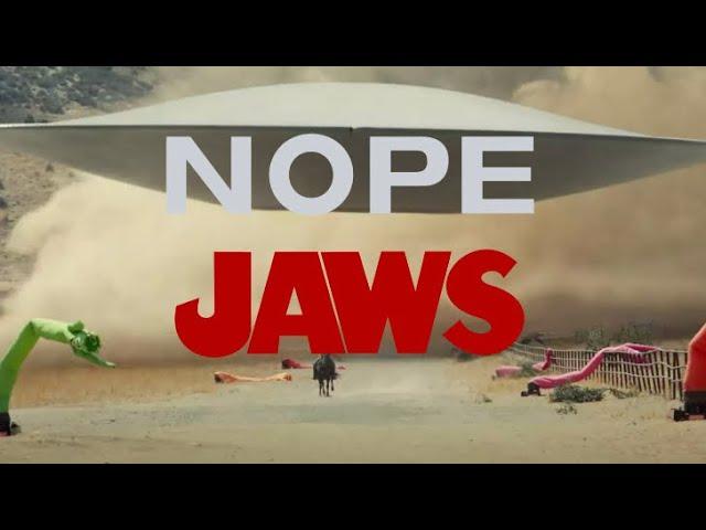 NOPE (2022) scene with JAWS music