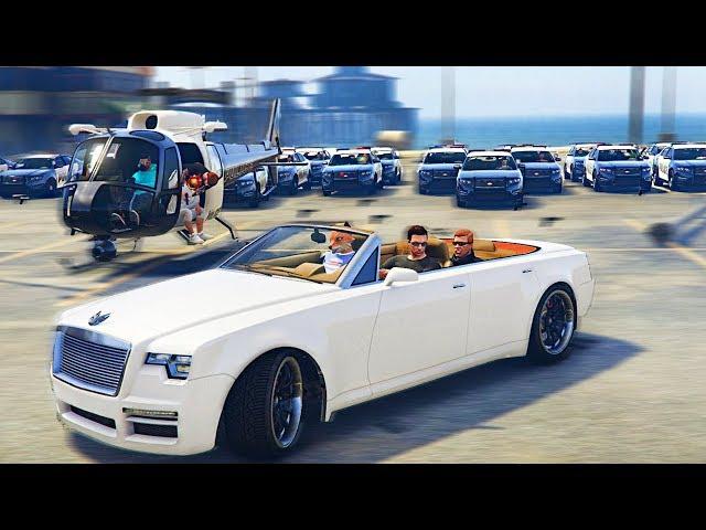 GTA 5 COPS & ROBBERS - 30 ПОЛИЦЕЙСКИХ АВТО И ВЕРТОЛЕТ В ПОГОНЕ ЗА РОЛС РОЙСОМ НАБИТЫМ ДЕНЬГАМИ!