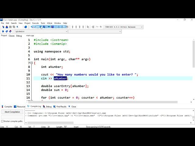 C++ 10: Let user specify the size of array, enter their values, calculate and print their average.