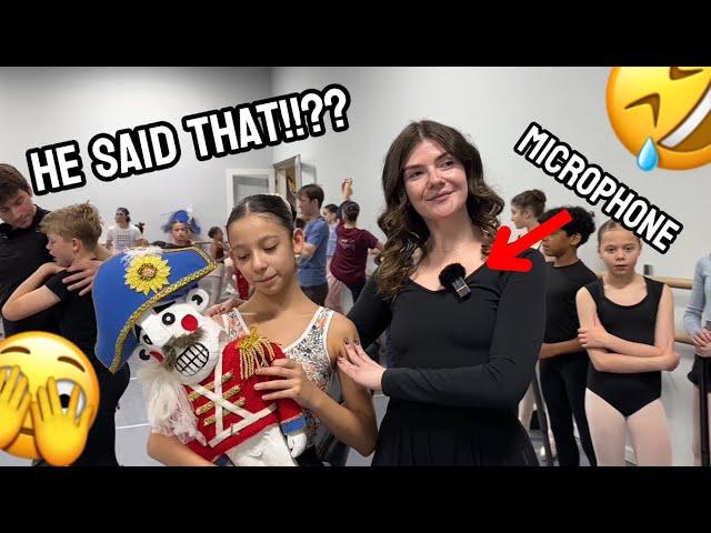 DANCERS WEAR A MICROPHONE FOR NUTCRACKER REHEARSAL  *fixed audio*