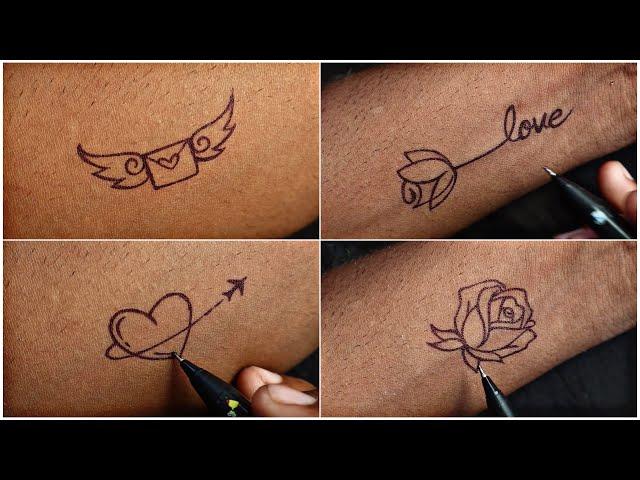 R️S || rose tattoo || rose love tatoo  || how to make tattoo designs