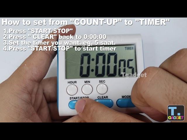 Tgadget Digital Timer Setting Mute / Unmute and Count up to Timer