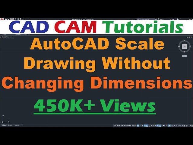 AutoCAD Scale Drawing Without Changing Dimensions | AutoCAD Scale Object but not Dimensions