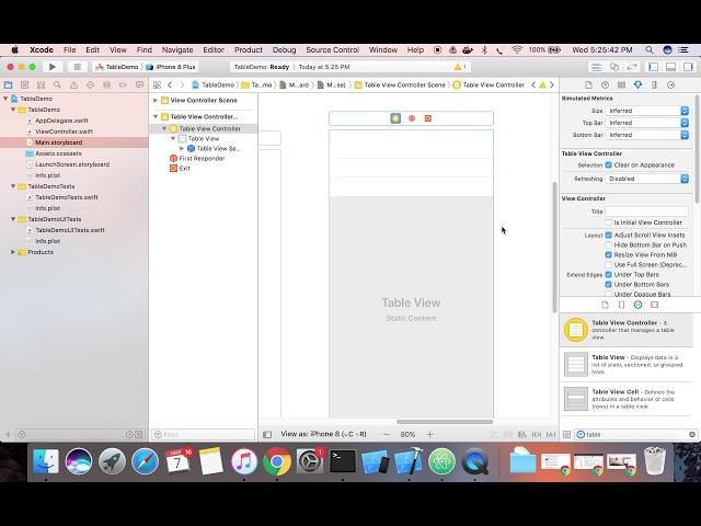 iOS Beginner: UITableview & UITableViewController Introduction ( Swift 4 + Xcode 9 )