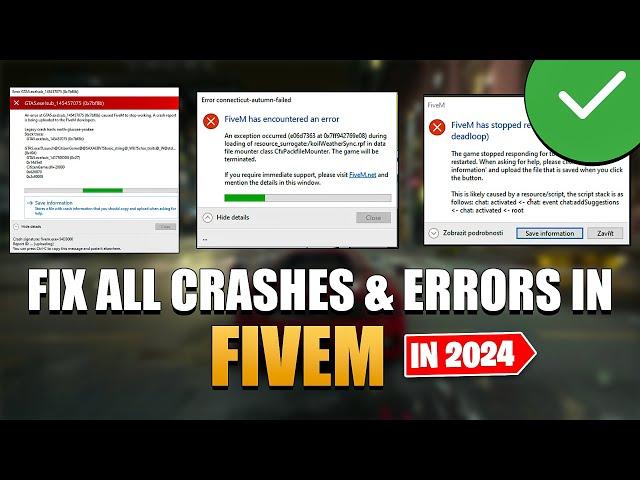 How To Fix All Crashes And Errors on FiveM 2024 | How To Fix GTA5_b2699.exe!sub_1407ED3F4 Error