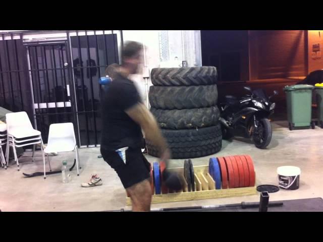 PTC Brisbane - Steve swings the 64kg kettlebell