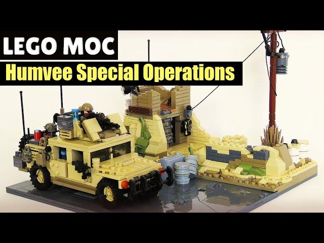 MOC ** LEGO HUMVEE SPECIAL OPERATIONS Delta Operators 13+ Diorama Taliban Checkpoint Road to Kandaha