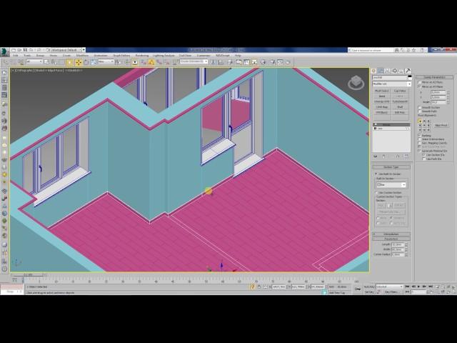 3ds Max делаем плинтус и карниз, sweep, 3ds max для дизайнеров