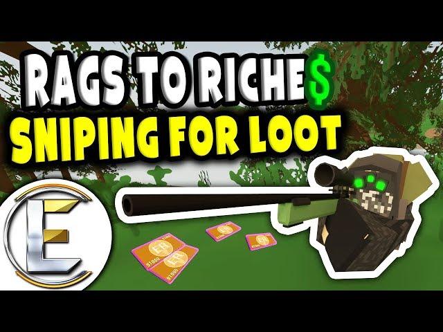 Sniping For Loot | Unturned Roleplay Survival (Rags to Riches Reboot #27) - Berry Dealer (RP)
