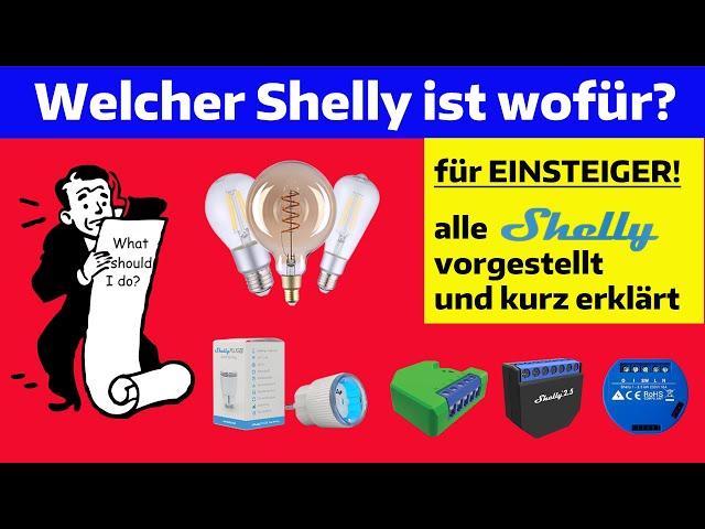 Ich stelle alle aktuellen Shellys vor und erkläre kurz wofür man welchen Shelly verwenden kann.