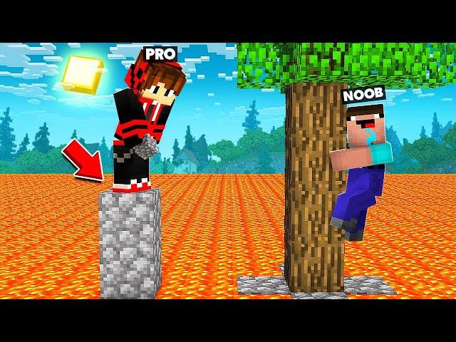 NOOB Vs PRO In Minecraft But Lava Rises Every Second...