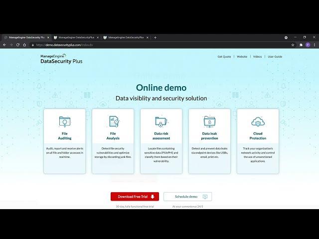 ManageEngine DataSecurity Plus product demo