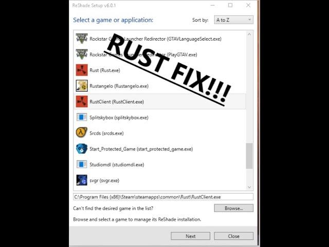 How to fix Reshade on rust Windows 10!!!