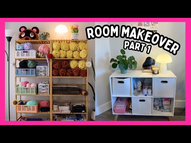 Room Makeover - Crochet Edition  transform my space into a cozy studio with me studio vlog