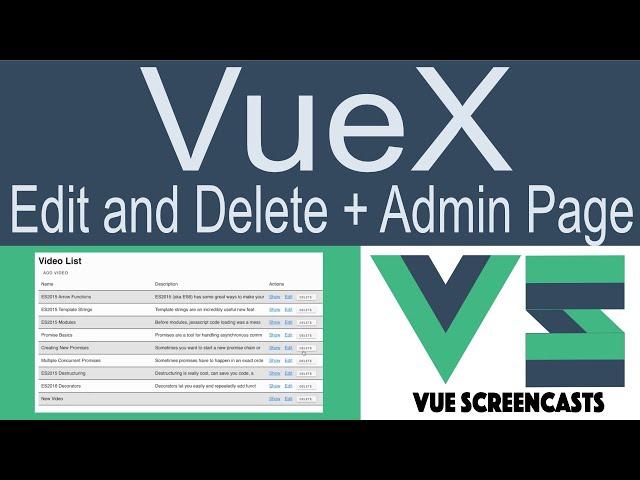 VueX Edit and Delete + Admin Page (Building a VueJS app Part 6)