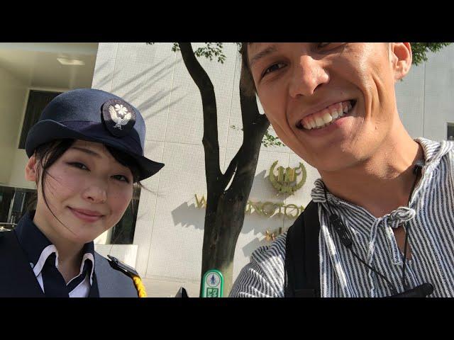 Selfie with beautiful Japanese police officer