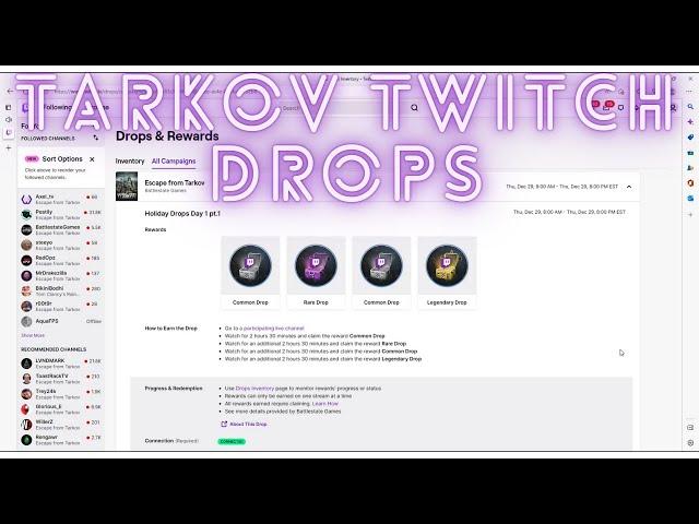 Free items in Tarkov | Twitch Drops | EFT