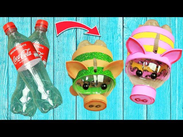 recycled craft ideas plastic bottles - How to make piglets with recycled plastic bottles