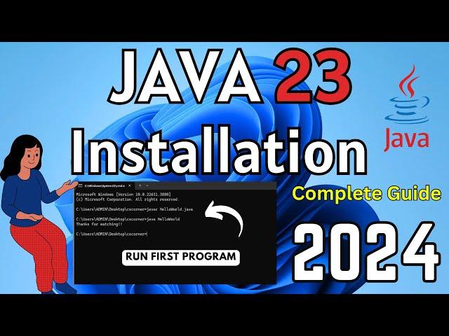 How to Install Java JDK 23 on Windows 11 [2024]  Complete Guide|  Latest Java Installation