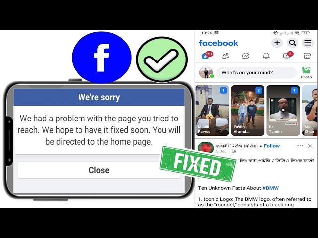 Fix facebook we had a problem with the page you tried to reach we hope to have problem solve 2024