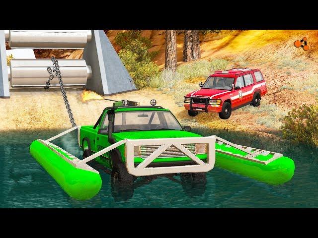 Beamng drive - Giant Winch Сrushes Сars #3