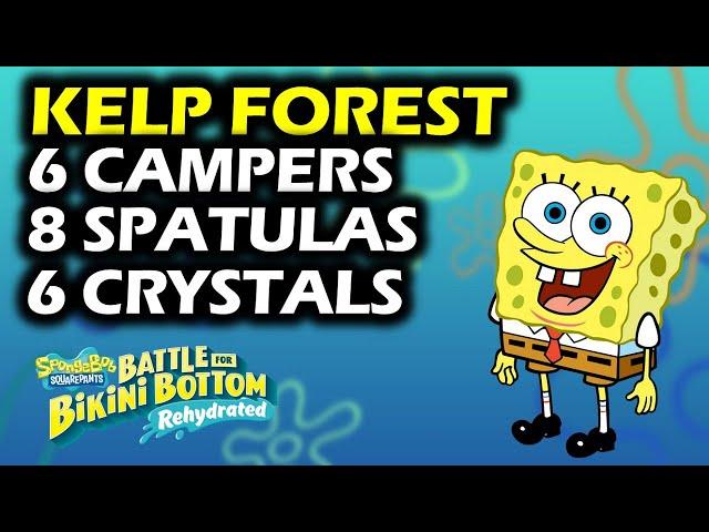 Kelp Forest Walkthrough: All Campers, Golden Spatulas & Crystal Locations | Spongebob Collectibles