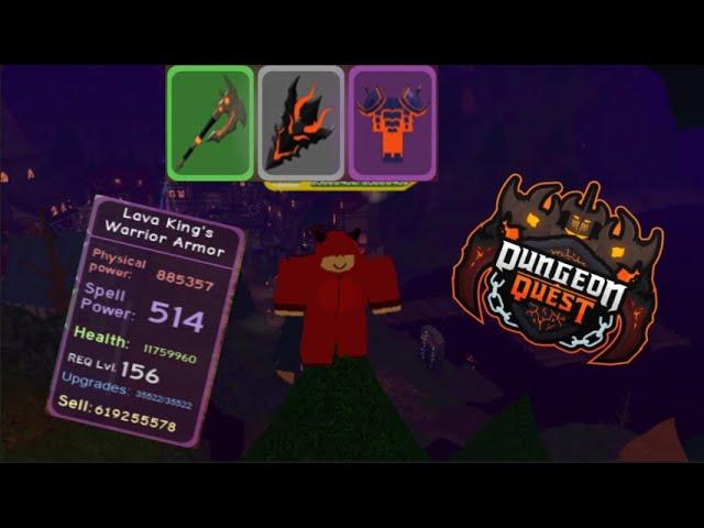 Dungeon Quest Volcanic Chambers Purple lava king's warrior armour drop (ROBLOX)