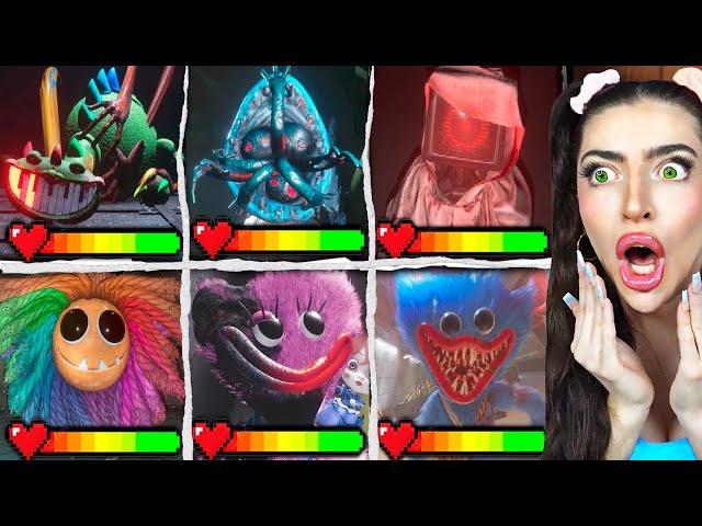 POPPY PLAYTIME CHAPTER 4: ALL BOSSES with HEALTHBARS! (Kissy Missy came back & found HUGGY)