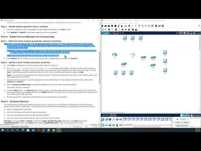 6.3.1.8 Packet Tracer - Exploring Internetworking Devices