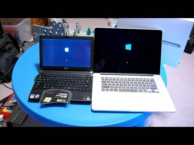 Windows 8 - Bootup Old Sony tt-51JB VS Macbook Pro Retina (SSD)