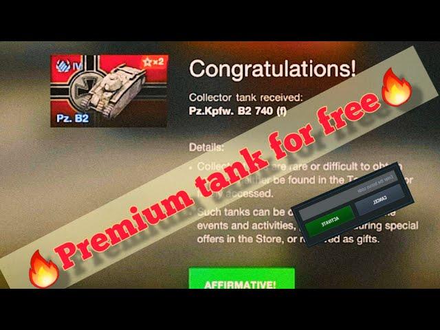 Wot Blitz| Premium tank for free Bonus code