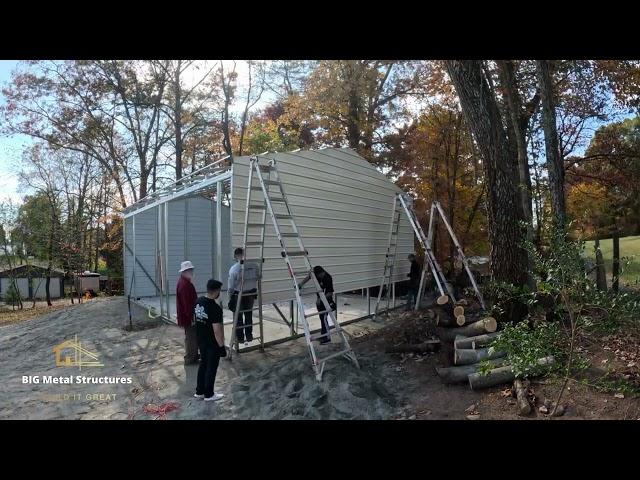 BIG Metal Structures- 24' x 30' x 12' metal garage installed in Mount Airy, NC