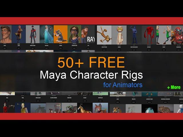 50+ Free Maya Rig Characters for Animators & more